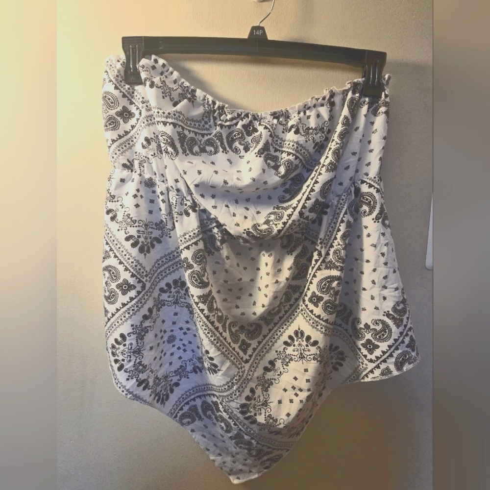 Bandana Print Asymmetrical Tube Top
